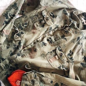 Olive and floral cargo jacket from Maurices.